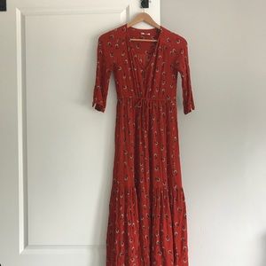 Amuse Society red boho dress